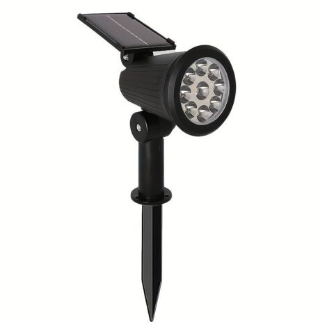 9-LED-Solar-Gartenprojektor – Halbeinbaumontage, Kunststoffschirm, Außenbeleuchtung für Garten, Terrasse und Rasen