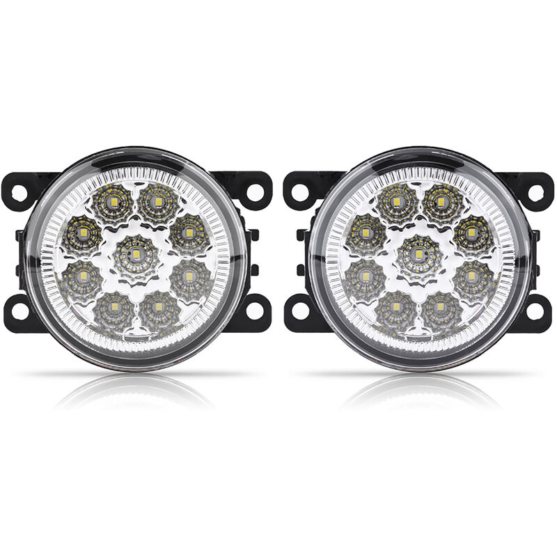 Rubberskin - tonysa 9 led voiture ronde avant antibrouillard drl feux diurnes pour Ford Focus blanc