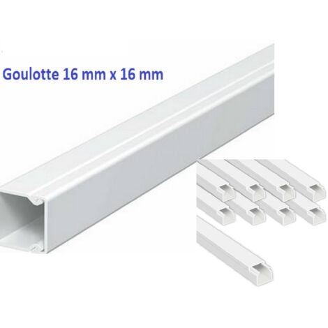 Profile Goulotte autocollante 10x10 mm 2m blanc