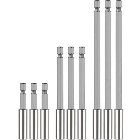 9 Pack Screwdriver Bits Magnetic 1/4" Porte Embouts Magnétique Extension Tige Hexagonale Embout Visseuse Rallonge Visseuse Support de 60/100/150 mm, Tige D'extension de Foret