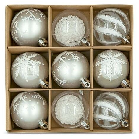 12 Palline Per Albero Di Natale Infrangibili, Diametro 60 Mm, Colore Rosa, In Plastica