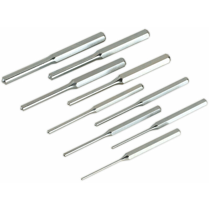 9 Pc Parallel Roll Pin Punch Set - Hardened & Tempered Steel Punches - Metric