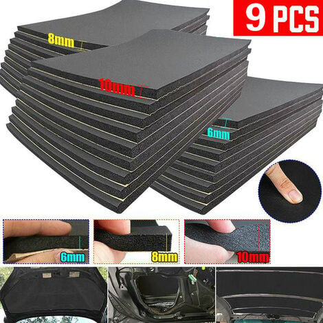 Insonorisation de voiture insonorisant anti-bruit coton auto-adhesif  isolation thermique, 1 rouleau 200 cm x 50 cm, 5 mm, modele : noir 21