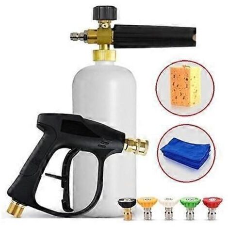 9 PCS / Set Pressure Washer Car Wash Tools with High Pressure Water Gun+Foam Pot+5 PCS Nozzle+Towel+Sponge