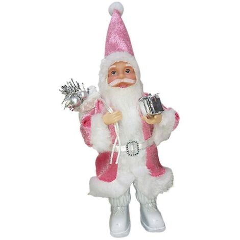 9' Père Noël Debout Figurine de Noël, Décoration Suspendue pour Sapin, Ornement de Noël, Statue de Père Noël pour Jouet de Poupée, Collection