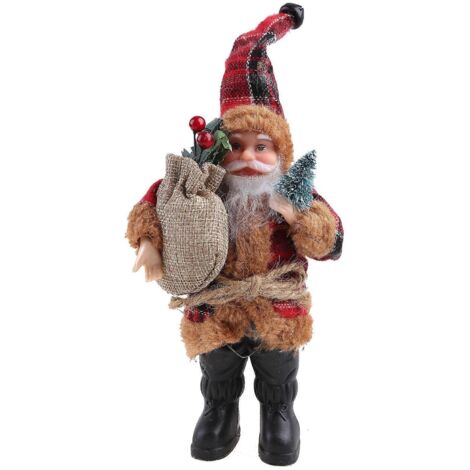 9' Père Noël debout Figurine de Noël Décorations suspendues Ornements pour arbre Sapin Santa Jouet Statue Collection