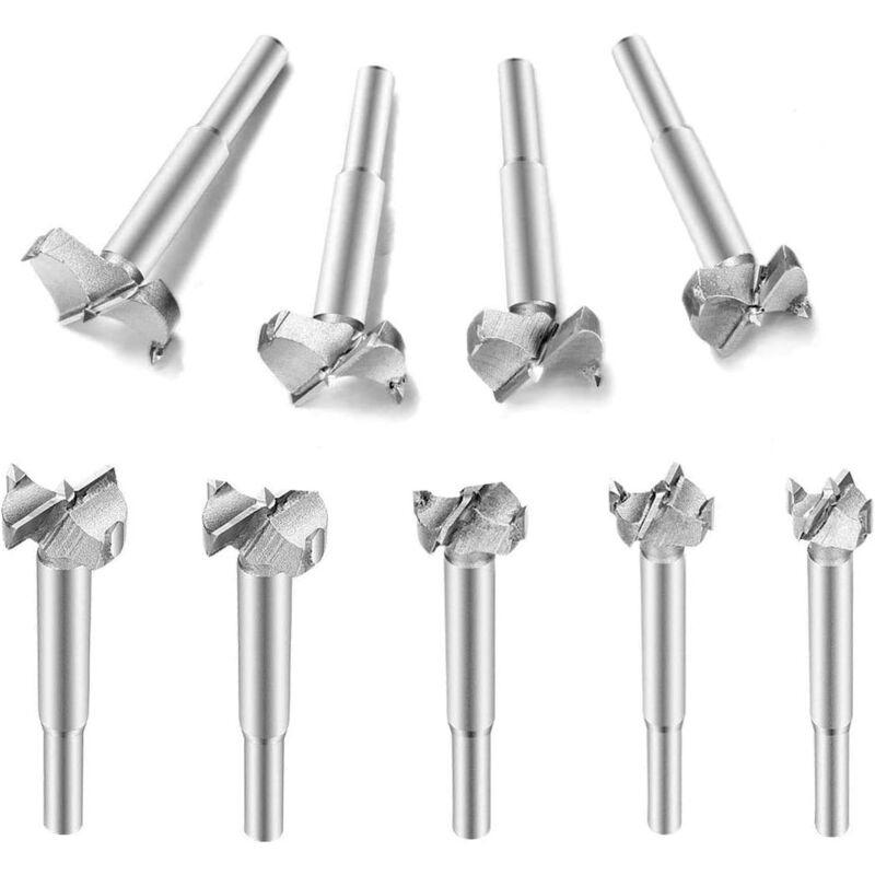 Mezheng - 9 pièces Mèches Bois Aiguisé 15mm 18mm 20mm 23mm 25mm 28mm 30mm 32mm 35mm Fraises a Bois Carbure Pour La Perforation De Produits En Bois,