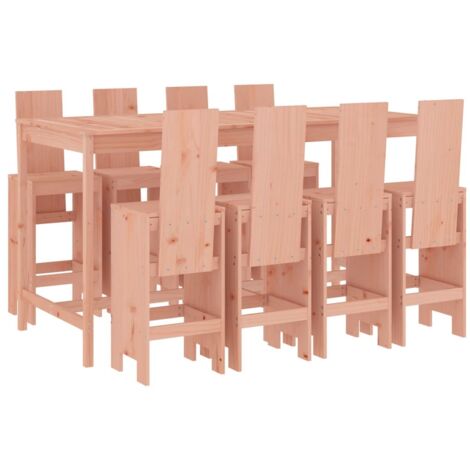 9 Piece Garden Bar Set Solid Wood Douglas vidaXL