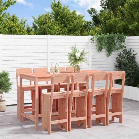 9 Piece Garden Bar Set Solid Wood Douglas vidaXL