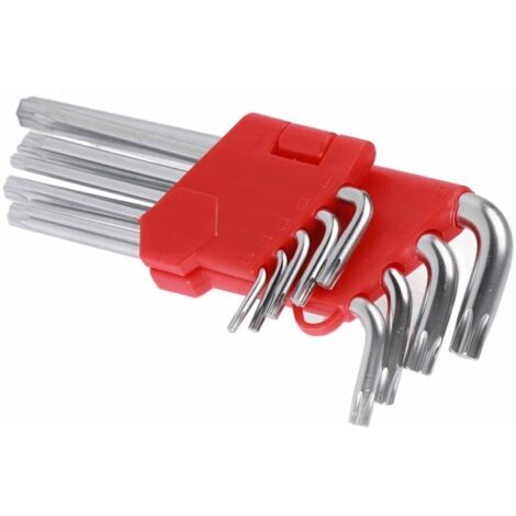 9-Piece Hex Key Set, Star Wrench, CRV Long Arm Metal Wrench, 9-Piece Repair and Maintenance Tool Kit