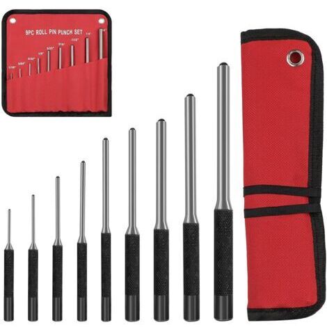 9 Pièces Chasse Goupille avec Sac de Rangement en Nylon, 1,5 MM-8 MM, Adapté à Réparation de Montres, au Cuir, aux Bijoux, à L'artisanat