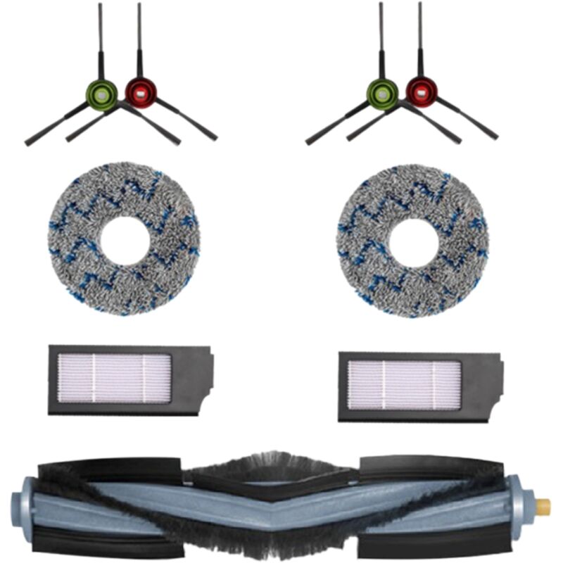 9 PièCes de Rechange Vadrouille Tissu Filtre HEPA Brosses LatéRales Principales pour T10 TURBO Aspirateur Accessoires