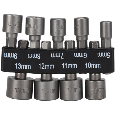 9 Pièces Douilles 1/4 Pouce Hex Chrome Vanadium avec Support de Rangement