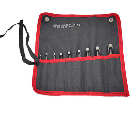 9 pièces Emporte Piece Cuir 2.5-10 mm Perforateur pour Cuir Emporte Pièce à Frapper Acier Rond Poincon creux pour ceintures montres joints avec sac de rangement - Noir