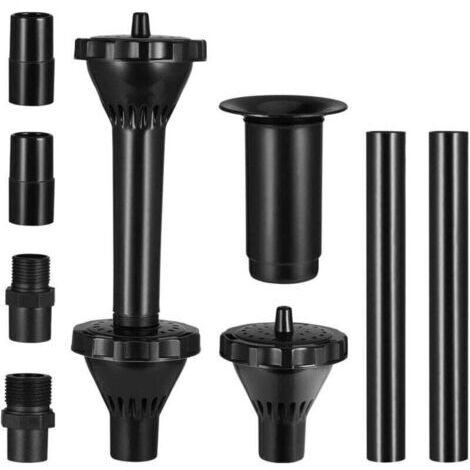 9 pièces ensemble de tête de pulvérisation de fontaine d'eau Kit de buse de pompe d'étang réglable pour aquarium étang piscine jardin d'aquarium