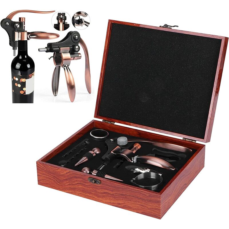 9 pièces/ensemble ouvre-bouteille de vin, verseur de vin tire-bouchon à vin coffret cadeau ensemble de vin, pour hôtels, bars, lieux de
