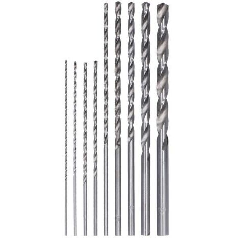 9 pièces foret hélicoïdal Kit d'outils de forage en acier à grande vitesse extra long pour le bois en plastique