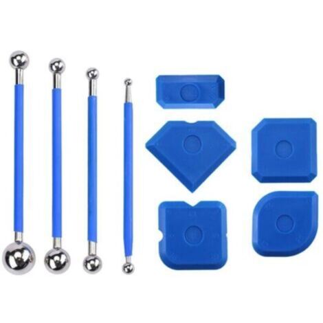 9 Pièces Kit de grattoir à outils, Outil de Calfeutrage en Silicone, Finition de Joints Silicone, D'Outil de Scellage et de Calfeutrage, Kit d'Outil de Scellage et de Calfeutrage pour Salle de Bain
