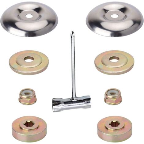 9 Pièces Kit Ecrou Tete Debroussailleuse, Kit Fixation écrou Lame Boîte, Débroussailleuse en Métal Accessoires, Kit De Fixation D'écrou De Lame De Gearbo en Métal, pour Tondeuse à Gazon
