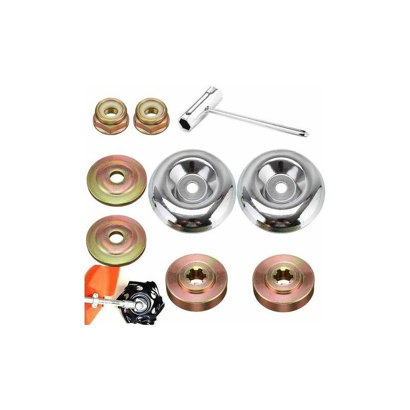 9 Pièces Kit Ecrou Tete Debroussailleuse,Lame En Métal De Vitesses Universelle De Tondeuse,Débroussailleuse En Métal Accessoires,Pour Sylviculture