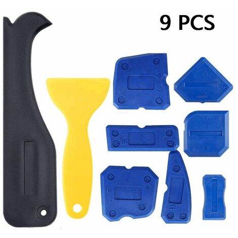 9 Pieces Lisseurs de Joints Outils d'étanchéité Kit de Calfeutrage Outil de Scellage du dégraissant en Silicone Pour la Salle de Bain Cuisine et Joints d'étanchéité à Cadres Carivent