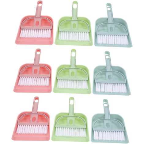 9 Pièces Mini Pelle à Poussière et Balayette Ergonomique Balai de Table