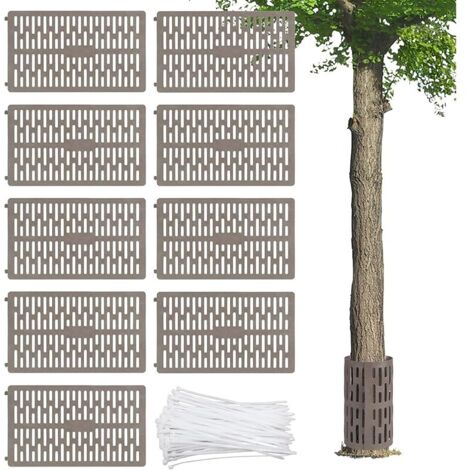 9 Pièces Protection de Tronc d'arbre 33  20cm, Protection Autour des Arbres en Plastique Taille Réglable, pour la Protection Contre Les Animaux et Les Tondeuses à Gazon, Gris.