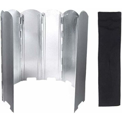 9 piezas de placas de parabrisas plegables de hierro galvanizado, livianas, antiviento, portátiles, para acampar, para picnic, estufa de camping, cocina de gas, camping, senderismo