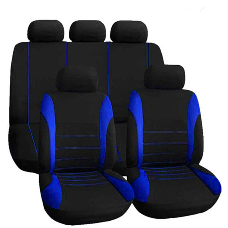 

9 piezas Funda de asiento de coche Cojin protector de vehiculo Four Seasons Universal Full Surround Reposacabezas Decoracion interior de automovil