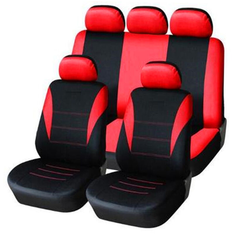 

9 piezas Funda de asiento de coche Cojin protector de vehiculo Four Seasons Universal Full Surround Reposacabezas Decoracion interior de automovil