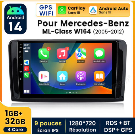 9 pouces Carplay Autoradio pour BENZ W164 2005-2012 Android 1+32GB JUNSUN