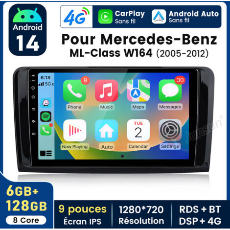 9 pouces Carplay Autoradio pour Benz W164 2005-2012 Android 6+128GB JUNSUN