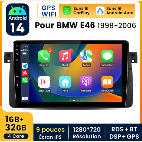 9 pouces Carplay Autoradio pour BMW E46 1998-2006 Android 32GB JUNSUN