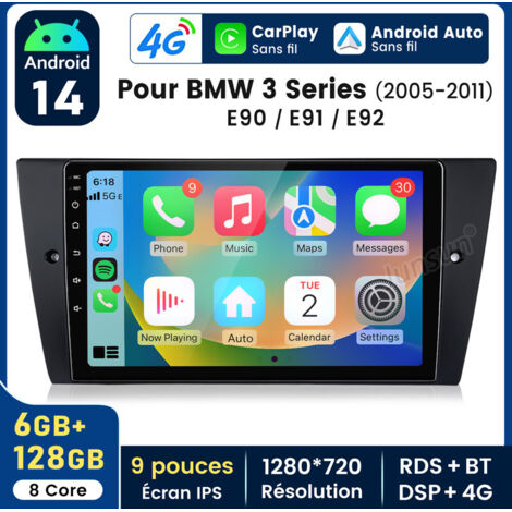 9 pouces Carplay Autoradio pour Bmw E90 2005-2011 Android 6+128GB JUNSUN