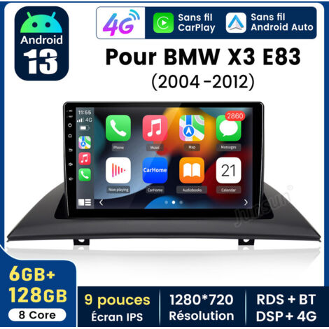 9 pouces Carplay Autoradio pour BMW X3 2002-2012 Android 6+128GB JUNSUN