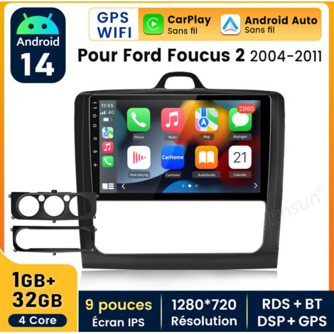 9 pouces Carplay Autoradio pour Ford Focus MK2 2004-2011 Android 1+32GB JUNSUN