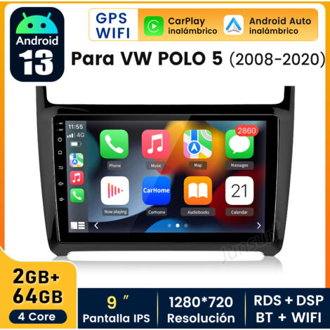 9 pouces Carplay Autoradio pour Polo 6R 6C 08-2020 Android 6+128G JUNSUN