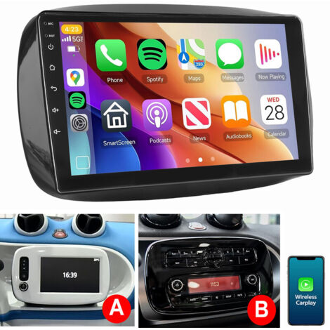 9" pour Mercedes-Benz Smart Forfour Fortwo 453 (2014-2019) Carplay GPS RDS WIFI A 1+32G