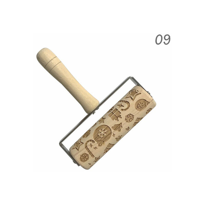 9 stili biscotti in legno goffratura mattarello