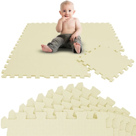 LITTLETOM 9 Teile Baby Kinder Puzzlematte ab Null - 30x30 Puzzle Spielmatte Krabbelmatte