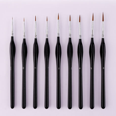 9-teiliges Pinselset für feine Details, Malpinsel, Miniaturmalerei, Pinselset zum Malen, Aquarell, Öl, Gesicht, Nägel, Modellmalerei, Strichzeichnung