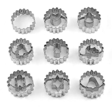 9-teiliges Set mit Weihnachtsplätzchenausstechern, Sternausstechern, Ausstechformen für Kinder, Ausstechformen für Fondantplätzchen