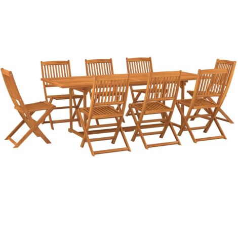 9-tlg. Garten-Essgruppe 220x90x75 cm Massivholz Akazie vidaXL