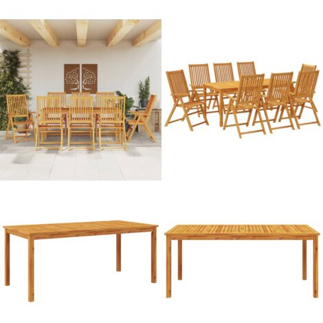 9-tlg. Garten-Essgruppe Massivholz Akazie - Gartenmöbel - Esstisch - Gartenstuhl - Akazienholz - Holztisch - Home & Living