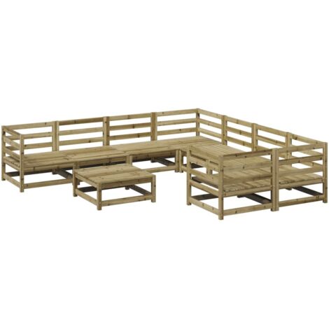 9-tlg. Garten-Sofagarnitur Kiefernholz Imprägniert vidaXL