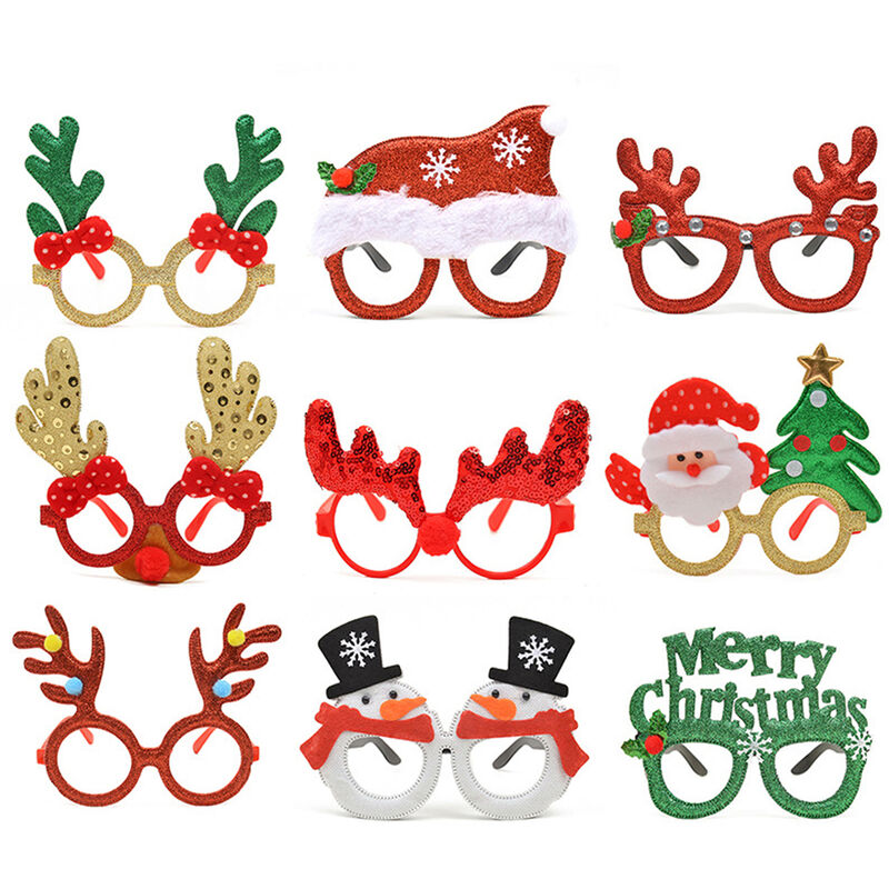 

9 UNIDS Marco de Espectaculo Decorativo de Navidad Dibujos Animados Adultos Ninos Marco de Gafas Marco de Anteojos de Navidad Decoracion Regalos de