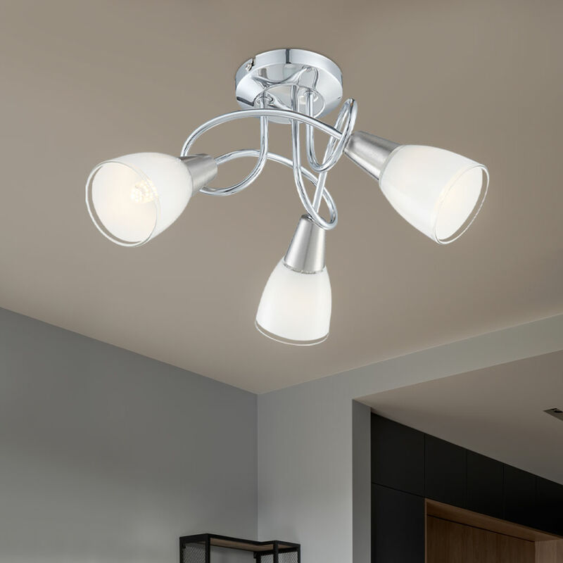

Lámpara de techo LED de 9 vatios, lámpara de iluminación, lámpara de techo, lámpara de vidrio cromado, luz