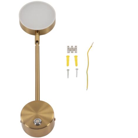 9-W-LED-Wandleuchte in Gold mit stufenloser Dimmfunktion, warmweißes Licht (2700–3000 K), Metall-Wandleuchte für Bars, 100–240 V
