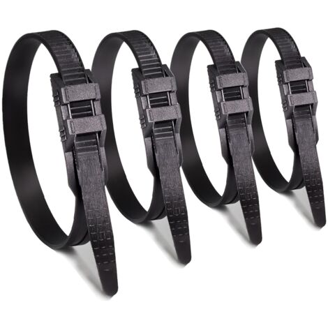 9 x 260mm Double Verrou Serre Cable Noirs 100 Pièces Durable Résistant au UV Attache Cable Résistance à La Traction 90 KG Pour Cable Management, Famille DIY, Bricolage, Atelier, Jardinage