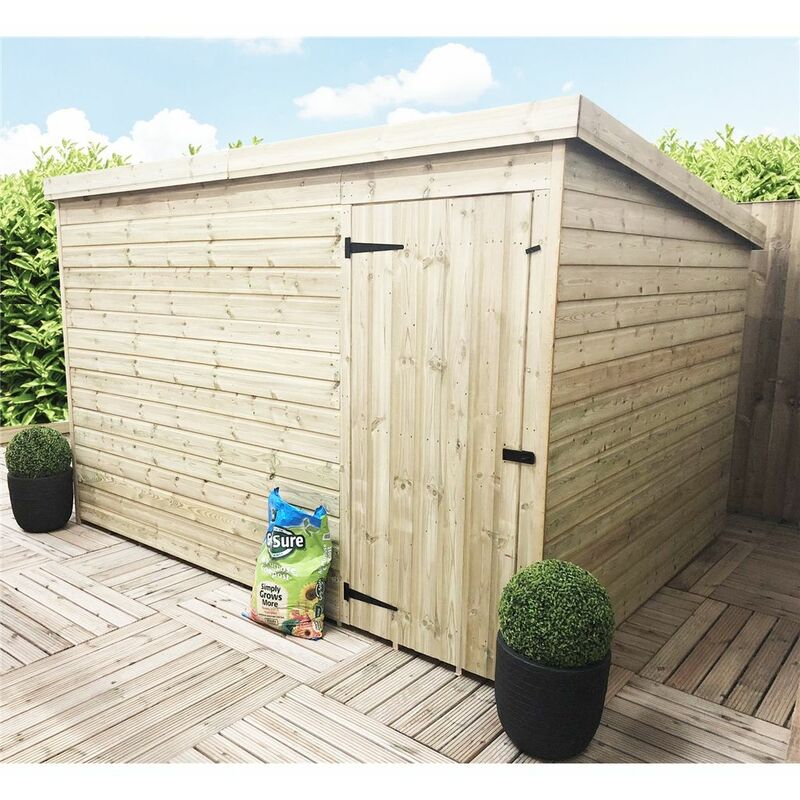 Marlborough Pent Sheds(bs) - 9 x 4 Windowless Pressure Treated Tongue And Groove Pent Shed With Single Door